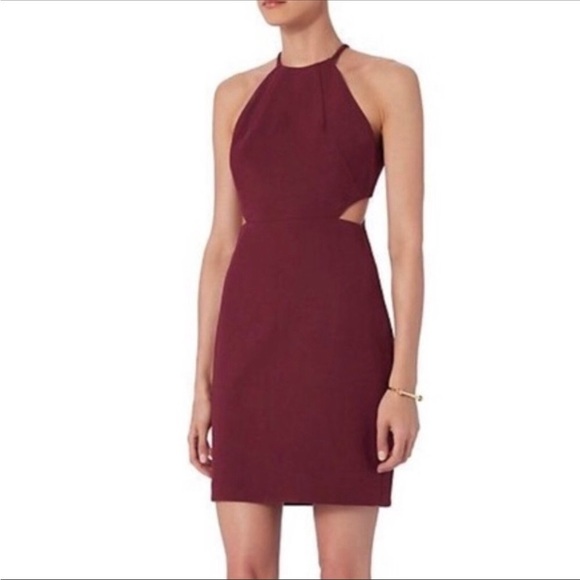 INTERMIX Dresses & Skirts - Intermix Burgundy Cutout Mini Dress